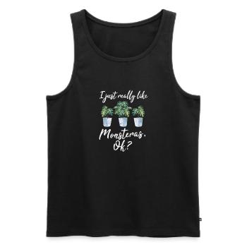 I Just Really Like Monsteras Ok Funny Plant Lover - Männer Premium Bio Tank Top - Schwarz - Vorne - AI Model Male 178 light (178cm)