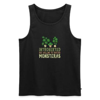 Introverted But Willing To Discuss Monsteras Monst - Männer Premium Bio Tank Top - Schwarz - Vorne - AI Model Male 178 light (178cm)