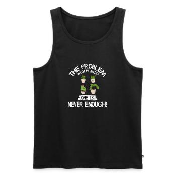 Drôle d’amoureux des plantes On n’est jamais assez succulent pl - Débardeur bio Premium Homme - noir - Devant - AI Model Male 178 light (178cm)