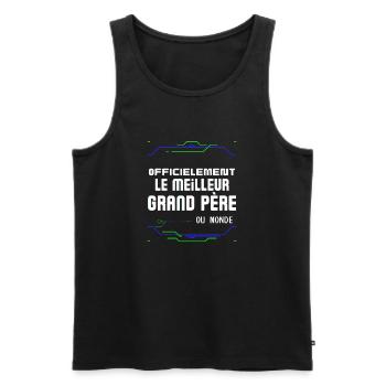 Le Meilleure Grand Père Cadeau de Noël pour Papy - Men's Premium Organic Tank Top - black - Front - AI Model Male 178 light (178cm)