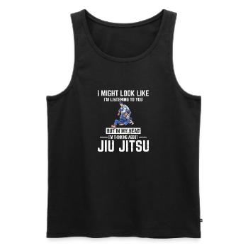 Dans ma tête, je pense au Jiu Jitsu BJJ JiuJit - Débardeur bio Premium Homme - noir - Devant - Michal (187cm)