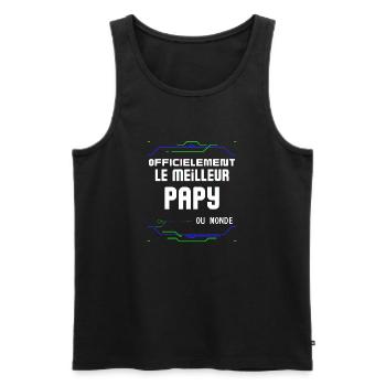 Le Meilleur Papy Cadeau Pour Grand Père ou Papi - Men's Premium Organic Tank Top - black - Front - AI Model Male 178 light (178cm)