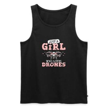 Just A Girl Who Loves Drones Funny Drone Pilot Qua - Men's Premium Organic Tank Top - black - Front - Michal (187cm)