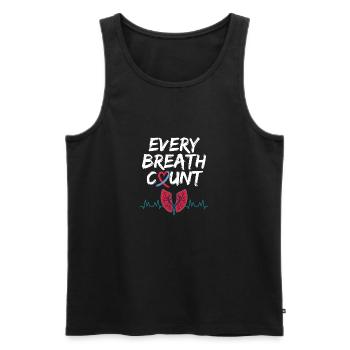 Pulmonary Fibrosis ILD Warriors Awareness - Men's Premium Organic Tank Top - black - Front - AI Model Male 178 light (178cm)