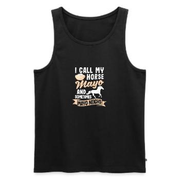 I call my horse Mayo and sometimes weeping - Men's Premium Organic Tank Top - black - Front - AI Model Male 178 light (178cm)