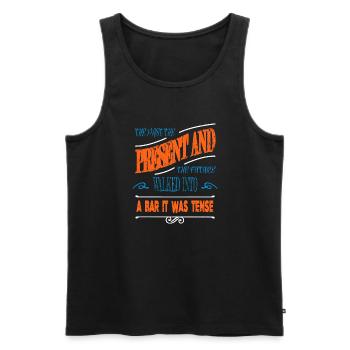 funny sayings gift idea sayings reading geek bday - Men's Premium Organic Tank Top - black - Front - Michal (187cm)