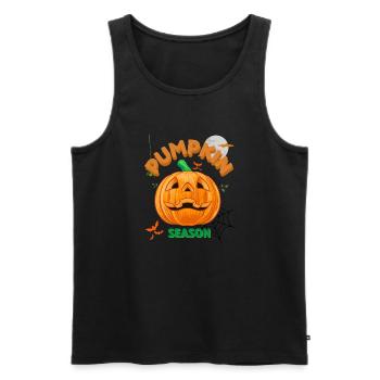 Die Jahreszeit Kürbis Herbstbaum Orange Herbstblätter - Männer Premium Bio Tank Top - Schwarz - Vorne - AI Model Male 178 light (178cm)