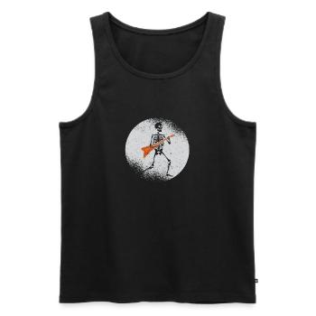 Skelett Gitarre spielend Rockmond Halloween Musik - Männer Premium Bio Tank Top - Schwarz - Vorne - Michal (187cm)