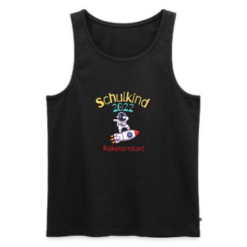 Schulkind 2022 Mit Raketenstart in die Schule - Männer Premium Bio Tank Top - Schwarz - Vorne - Michal (187cm)