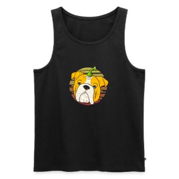 Englische Bulldogge Kürbis Halloween Thanksgiving - Männer Premium Bio Tank Top - Schwarz - Vorne - Michal (187cm)