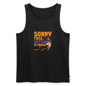 Sorry This Witch Is Taken Funny Halloween Witches - Männer Premium Bio Tank Top - Schwarz - Vorne - Michal (187cm)