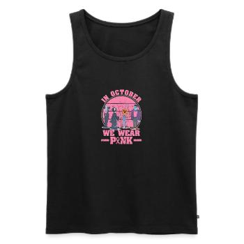 Drôle d’Halloween Creepy Breast Cancer en octobre - Débardeur bio Premium Homme - noir - Devant - Michal (187cm)