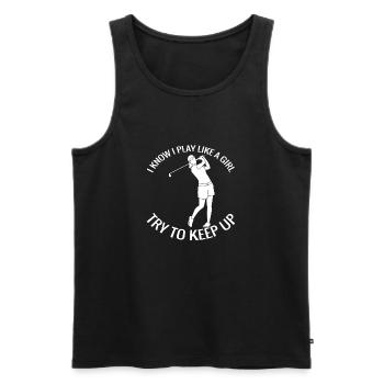 Golf Filles Golf Ball Golfer Golfer Golf Clubs - Débardeur bio Premium Homme - noir - Devant - Michal (187cm)