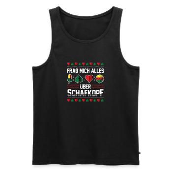 Frag mich alles über Schafkopf - Männer Premium Bio Tank Top - Schwarz - Vorne - Michal (187cm)