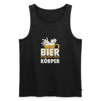 Bier Formte Diesen Schönen Körper Bierliebhaber - Männer Premium Bio Tank Top - Schwarz - Vorne - AI Model Male 178 light (178cm)