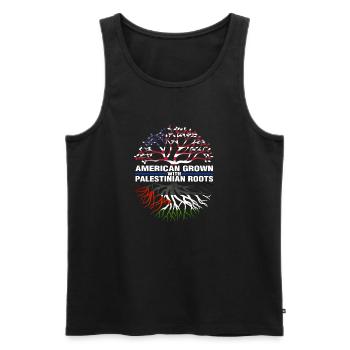 Palestinian Roots American Grown Palestine - Men's Premium Organic Tank Top - black - Front - Michal (187cm)