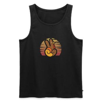 Peace Sign Türkei Hand Cool Thanksgiving Hippie - Männer Premium Bio Tank Top - Schwarz - Vorne - Michal (187cm)