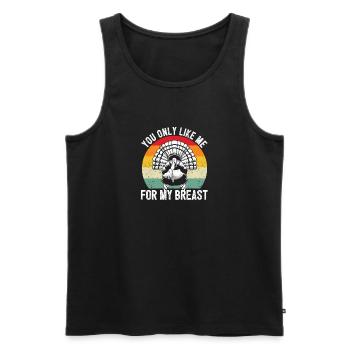 Funny Thanksgiving Turkey Day Just Like Me for - Men's Premium Organic Tank Top - black - Front - Michal (187cm)
