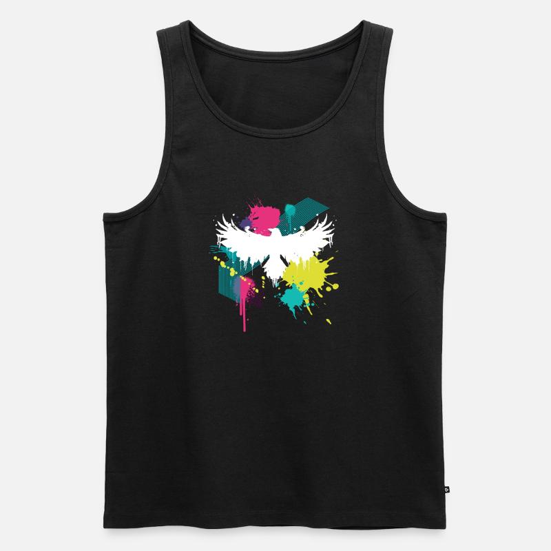 Wikinger Adler Phönix Valhlla Graffiti - Männer Premium Bio Tank Top - Schwarz