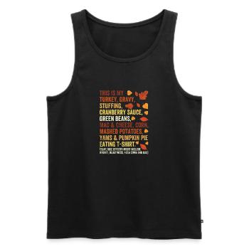 Turkey Gravy Green Beans Pumpkin Pie - Men's Premium Organic Tank Top - black - Front - Michal (187cm)