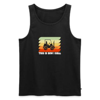 Gabelstapler Fahrer Bediener lustiges Design - Männer Premium Bio Tank Top - Schwarz - Vorne - AI Model Male 178 light (178cm)