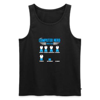 Funny My Computer Nerd Dress Code T-Shirt - Männer Premium Bio Tank Top - Schwarz - Vorne - Michal (187cm)