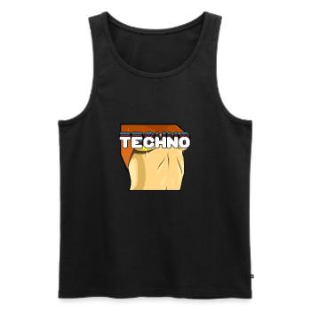 Retro TECHNO Sexy Awesome Techno Lover T-Shirt - Männer Premium Bio Tank Top - Schwarz - Vorne - Michal (187cm)
