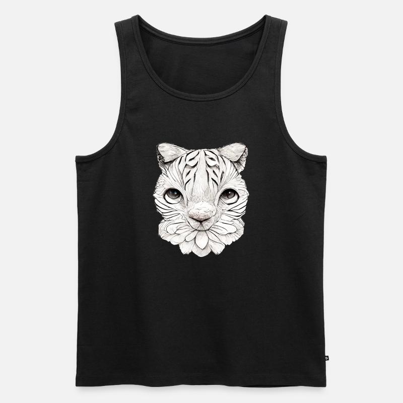 Petit chat dans un style comique - Débardeur bio Premium Homme - noir