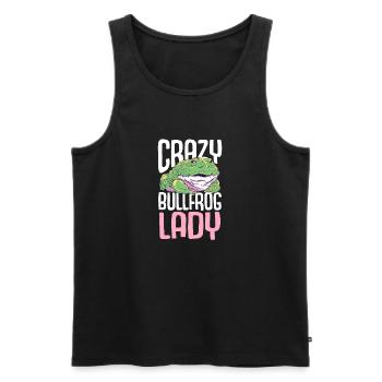 Crazy Bullfrog Lady Frog Hunter - Men's Premium Organic Tank Top - black - Front - AI Model Male 178 light (178cm)