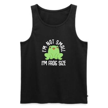 Je ne suis pas petit, je suis de la taille d’une grenouille - Débardeur bio Premium Homme - noir - Devant - Michal (187cm)