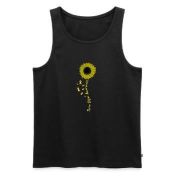 Daisy Flower Spina Bifida Awareness Ribbon - Men's Premium Organic Tank Top - black - Front - Michal (187cm)