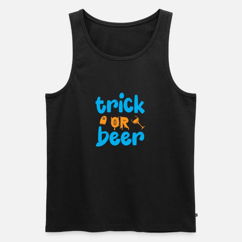 Trick oder Bier - Halloween-Humor - Männer Premium Bio Tank Top - Schwarz