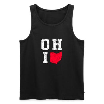 ohio map vintage - Men's Premium Organic Tank Top - black - Front - AI Model Male 178 light (178cm)