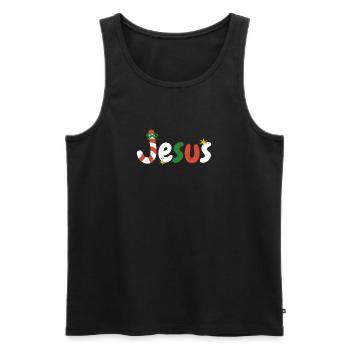 Jesus Candy Cane Drôle Noël aime Christian - Débardeur bio Premium Homme - noir - Devant - Michal (187cm)