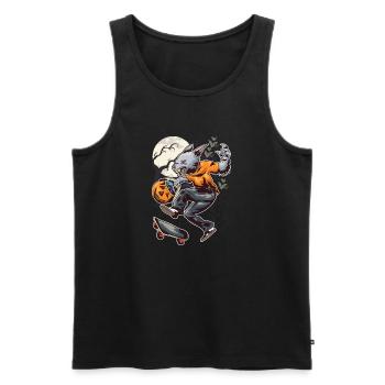 Halloween Lychan Trick Or Treat Party Skateboardin - Men's Premium Organic Tank Top - black - Front - AI Model Male 178 light (178cm)
