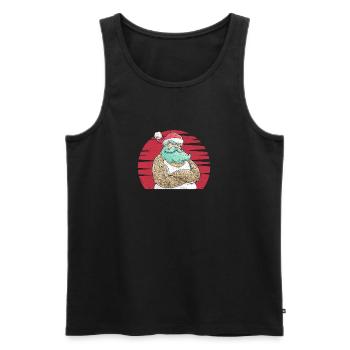 Père Noël tatoué Drôle d’art de tatouage - Débardeur bio Premium Homme - noir - Devant - Michal (187cm)