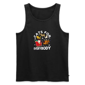 Cats for all Merry Christmas Cat Christmas - Men's Premium Organic Tank Top - black - Front - Michal (187cm)