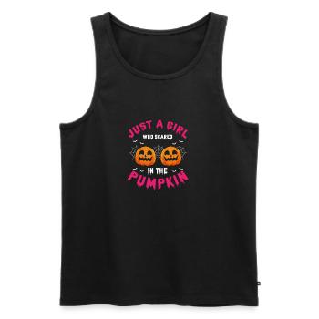 Girl Who Scared In The Pumpkin Funny Halloween - Männer Premium Bio Tank Top - Schwarz - Vorne - Michal (187cm)