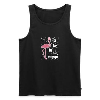 Fa La Mingo Funny Christmas Flamingo Lover - Men's Premium Organic Tank Top - black - Front - Michal (187cm)