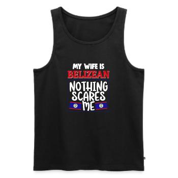 My Wife Is Belizean Nothing Scares Me - Men's Premium Organic Tank Top - black - Front - Michal (187cm)