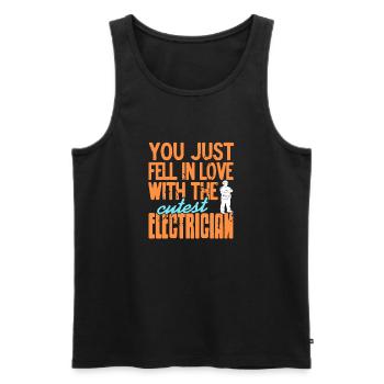 You Just Fell In Love With The Cutest Electrician - Men's Premium Organic Tank Top - black - Front - Michal (187cm)