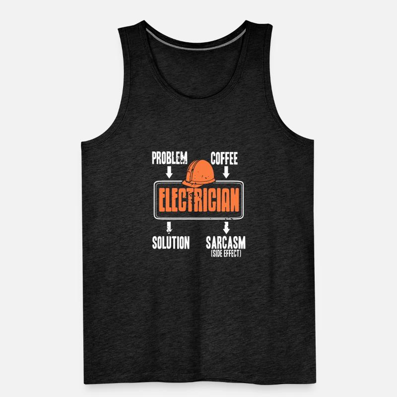 Problem Solution Coffee Sarcasm Funny Electrician Männer Premium Bio Tank Top