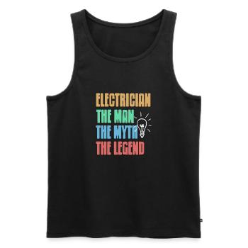 ELECTRICIAN The MAN The Myth The Legend Cool Retro - Men's Premium Organic Tank Top - black - Front - Michal (187cm)