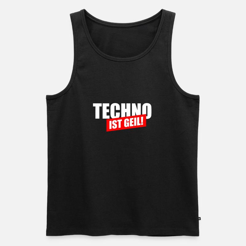 Techno ist geil - Männer Premium Bio Tank Top - Schwarz