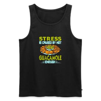 Stress Is Caused By Not Guacamole Enough Retro - Männer Premium Bio Tank Top - Schwarz - Vorne - Michal (187cm)