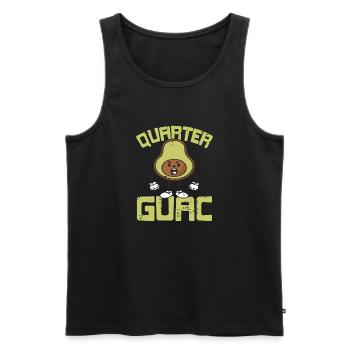Retro Vintage Quarter GUAC Cute Funny Guac Avocado - Männer Premium Bio Tank Top - Schwarz - Vorne - AI Model Male 178 light (178cm)