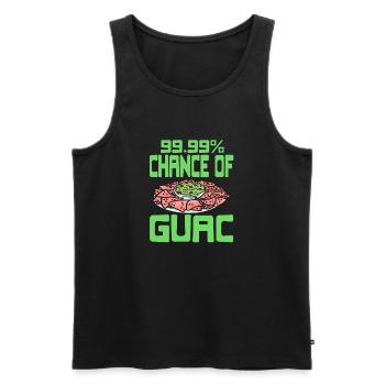 99.99% de chance de GUAC Cool Retro Guacamole Lover - Débardeur bio Premium Homme - noir - Devant - Michal (187cm)