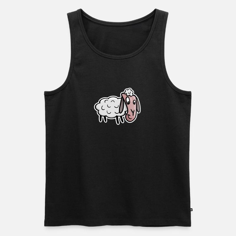Süßes Schaf DEsign - Männer Premium Bio Tank Top - Schwarz
