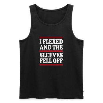I flexed and the sleeves fell off, bodybuilding - Men's Premium Organic Tank Top - black - Front - AI Model Male 178 light (178cm)