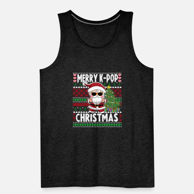 Hässlicher Weihnachtspullover Design K-Pop Weihnachtsmann Männer Premium Bio Tank Top